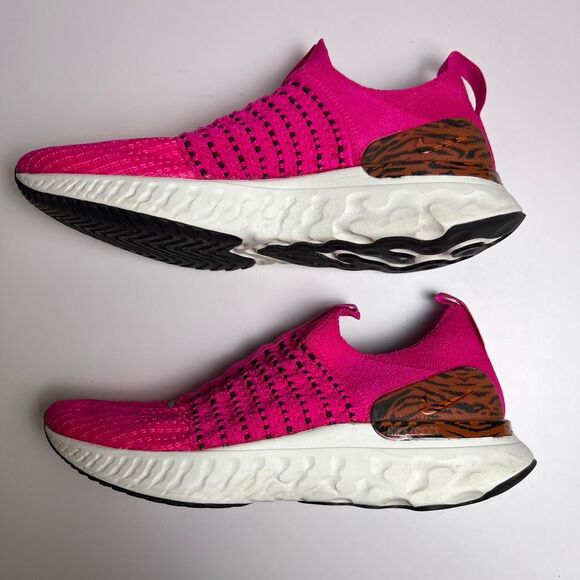 Nike React Phantom Run Flyknit 2 Neon Pink Tiger size 10 shoes sneakers running - Picture 3 of 8